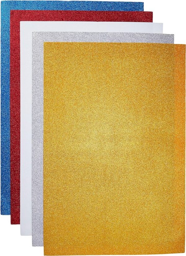 PLACA EM E.V.A. (GLITTER) 60X40CM 5 CORES SORTIDAS 2MM. - MAKE+