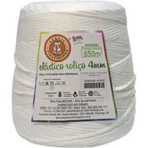 ELASTICO DE COSTURA EM POLIESTER ROLICO 4MMX650M 1KG - BARB. PIRATININGA