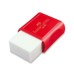 BORRACHA (BRANCA) FC MAX PEQUENA PLASTICA VERMEL - FABER-CASTELL