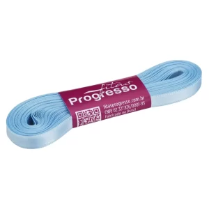 FITA DE CETIM 07MM 10M. AZUL BEBE 212 - FITAS PROGRESSO
