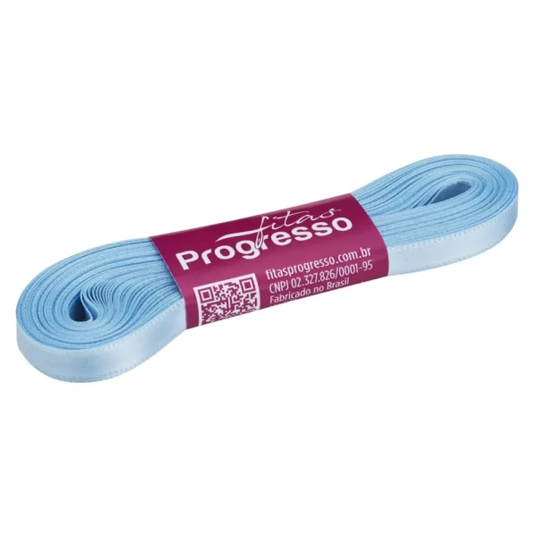 FITA DE CETIM 07MM 10M. AZUL BEBE 212 - FITAS PROGRESSO