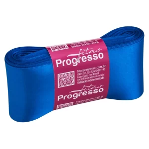 FITA DE CETIM 10MM 50M. AZUL ROYAL 214 - FITAS PROGRESSO
