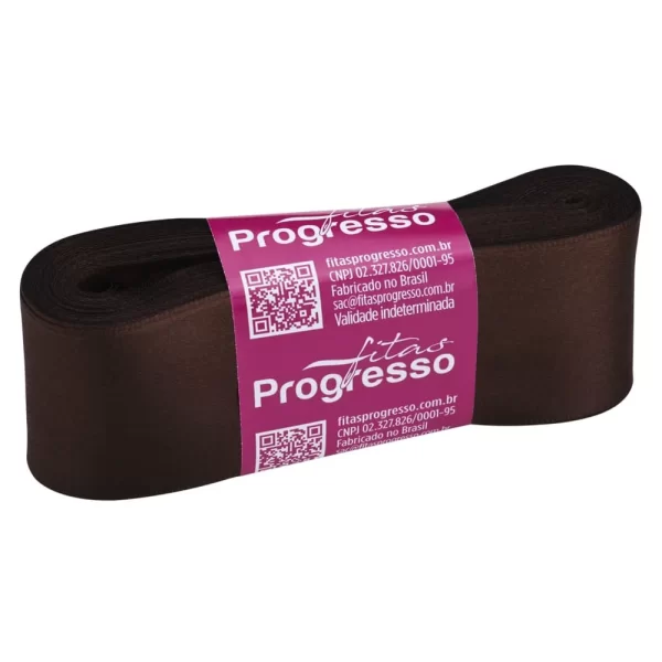 FITA DE CETIM 15MM 10M. MARROM CAFE 340 - FITAS PROGRESSO